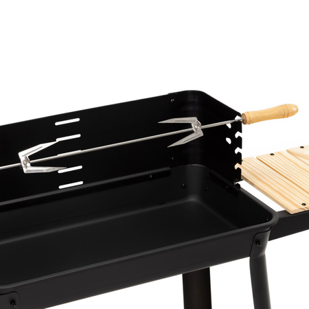 Grill węglowy z regulacją wysokości, grill ogrodowy z widelcami i rusztem, przenośny
