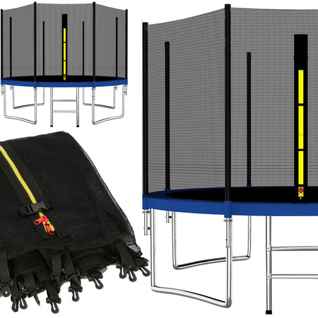 Siatka do trampoliny zewnętrzna z osłoną na sprężyny 427 cm 14 FT 8 słupków niebieska