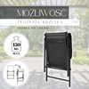 Zestaw mebli ogrodowych stół ze szkłem hartowanym, 4 krzesła komplet na taras szaro-czarny