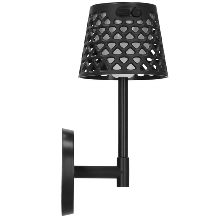 Lampa ogrodowa solarna LED 5w1 ażurowy kinkiet z 3 trybami świecenia czarny