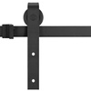System drzwi przesuwnych 183 cm barn door z ozdobnymi okuciami, prowadnica do 100 kg czarny