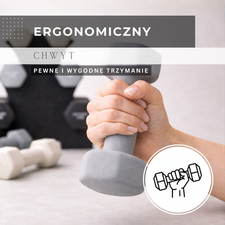 Hantle fitness na stojaku komplet 6 obciążeń 1-3 kg do treningu siłowego, domowego