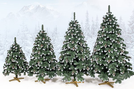 Choinka sztuczna z szyszkami Premium Royal Trees 220 cm sosna diamentowa ośnieżona