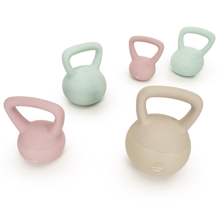 Kettlebell miękki 10 kg ciężar do ćwiczeń, kula treningowa, fitness, beżowy
