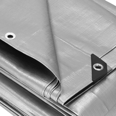 Plandeka 4x5m 210g/m2 gruba płachta ochronna szara