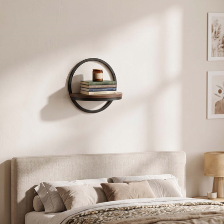 Kwietnik ścienny metalowy 26 cm półka wisząca na kwiaty nowoczesna loft czarno-brązowa