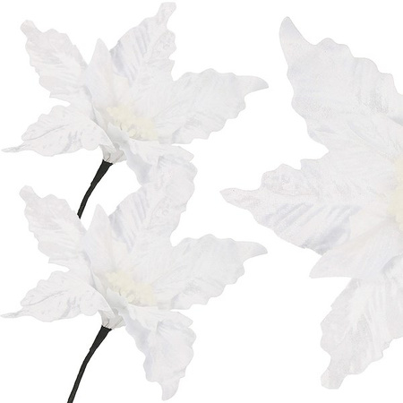 Gwiazda betlejemska 2 szt. biała poinsecja sztuczny kwiat