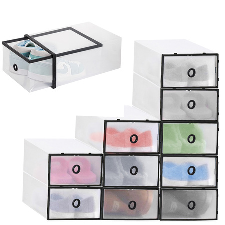 Organizer na buty z otwieraną szufladą 35x23x12 cm zestaw 10 szt.