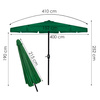 Parasol ogrodowy 410 cm składany duży na balkon  taras zielony