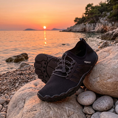 Buty do wody, pływania męskie 45 obuwie plażowe, szybkoschnące, czarne