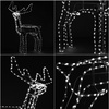 Renifer Led świąteczny z ruchomą głową 115 cm świetlna dekoracja do ogrodu biały zimny