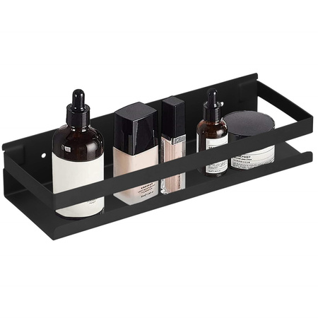 Półka łazienkowa wisząca pod prysznic 30x10 cm stal nierdzewna loft czarna