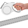Smycz automatyczna dla psa L - do 50 kg taśmowa, dł. 5 m biało-szara