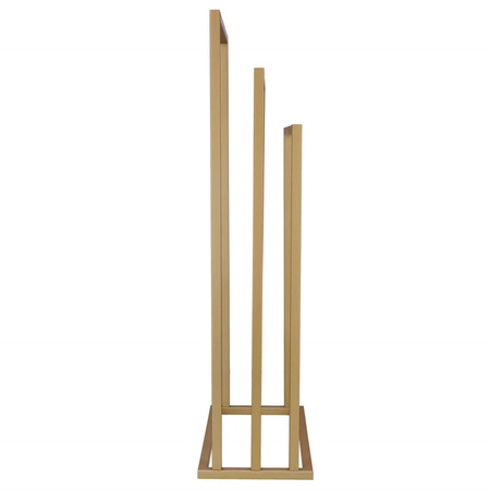 Wieszak łazienkowy na ręczniki, 86 cm metalowy stojak wolnostojący trzy ramiona, złoty