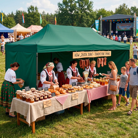Pawilon handlowy 3x6 m namiot handlowy ekspresowy na imprezy, targ, catering, zielony