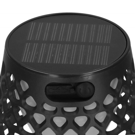 Lampa ogrodowa solarna LED 5w1 ażurowy kinkiet z 3 trybami świecenia czarny