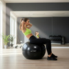Piłka fitness 75 cm do ćwiczeń pilates i jogi z pompką, gimnastyczna, czarna