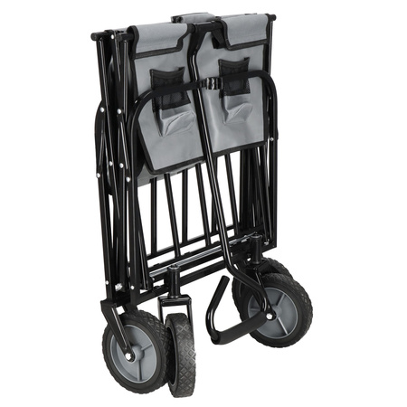 Wózek transportowy ogrodowy składany 80 kg szaro-czarny