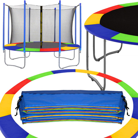 Siatka do trampoliny zewnętrzna z osłoną na sprężyny 427 cm 14 FT 8 słupków multikolor