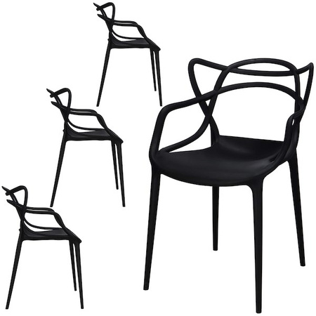 Krzesła Matrix 4 szt. loftowe do jadalni, kuchni, biura nowoczesne czarne