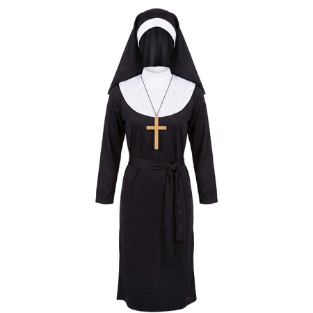 Kostium zakonnicy M z krzyżem, habit, przebranie na Halloween, bal, karnawał strój, przebranie