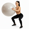 Piłka fitness 65 cm do ćwiczeń pilates i jogi z pompką, gimnastyczna, beżowa