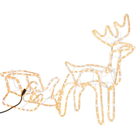 Renifer Led świąteczny z saniami 120 cm świetlna dekoracja do ogrodu biały ciepły + flash