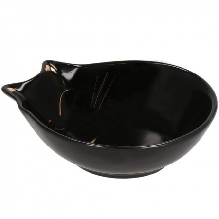 Miska ceramiczna dla kota 15 cm czarna, złota