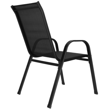 Zestaw mebli ogrodowych metalowy stół 150 cm ze szkła hartowanego i 4 krzesła czarne