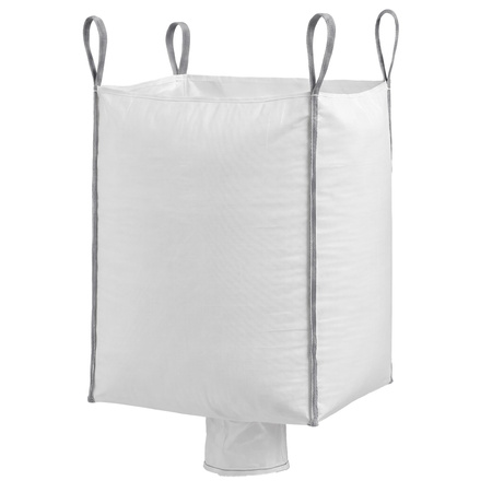Worek Big bag na gruz z lejem 1000 kg wytrzymały 160x90x90 cm kontener z uchwytami biały