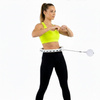 Hula hop fitness składane z obciążeniem, licznikiem i wypustkami masującymi, biało-szare