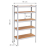 Regał metalowy magazynowy 5 półek 180x90x40cm 875kg do piwnicy, garażu