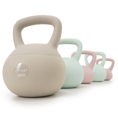 Kettlebell miękki 4 kg ciężar do ćwiczeń, kula treningowa, fitness, jasnoróżowy