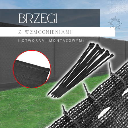 Siatka cieniująca 90% 1,5x50m siatka osłonowa czarna