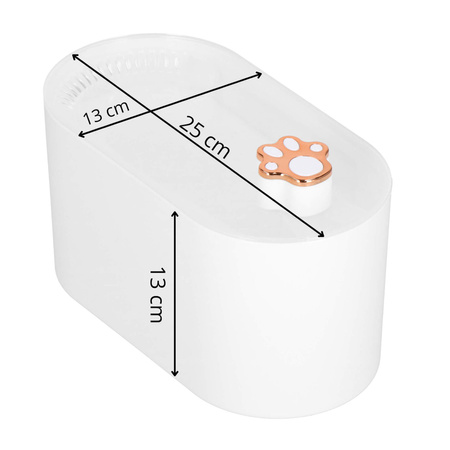Fontanna dla kota poidełko dla zwierząt 3 L podświetlana wodoszczelna IPX8 biała