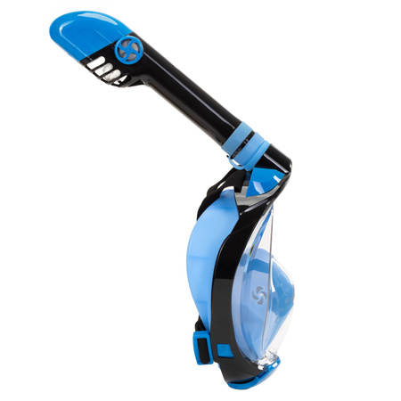 Maska do snorkelingu, nurkowania L/XL pełnotwarzowa z rurką, uchwyt na kamerę, AntiFog, DryTop