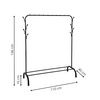 Stojak na ubrania metalowy 146x110x40 cm wieszak stojący loft czarny