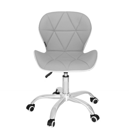 Krzesło obrotowe biurowe ergonomiczny fotel na kółkach do komputera szaro-biały