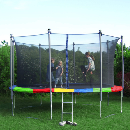 Siatka do trampoliny zewnętrzna z osłoną na sprężyny 427 cm 14 FT 8 słupków multikolor