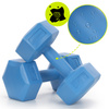 Hantle 2x2,5kg hexagonalne do ćwiczeń fitness ciężarki zestaw 2 szt. niebieskie