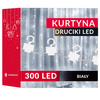 Kurtyna świetlna 300 led lampki choinkowe wewnętrzno-zewnętrzne sople biały zimny + flash