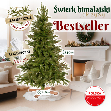 Świerk himalajski, choinka sztuczna PE 240 cm Royal Trees premium drzewko świąteczne jak żywe