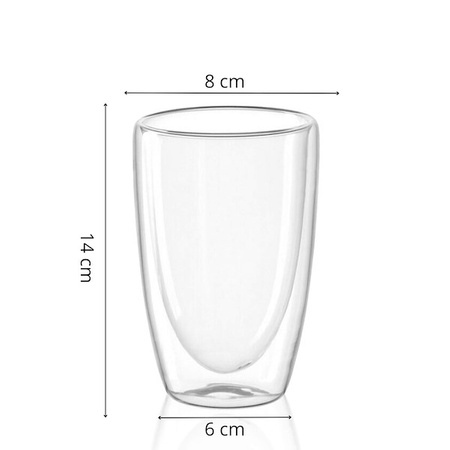 Szklanki z podwójnym dnem 6 szt. na kawę herbatę 450 ml termiczne
