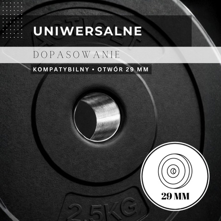 Obciążenie bitumiczne 5 kg 2 szt. talerz kompozytowy do sztangi 29 mm krążek do hantli