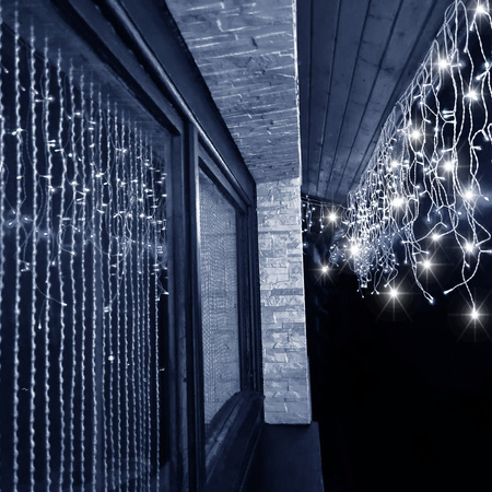 Kurtyna świetlna 500 led biały zimny, flash girlanda, lampki wewnętrzno-zewnętrzne sople