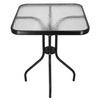 Zestaw mebli ogrodowych stół ze szkłem hartowanym, 2 krzesła komplet na taras czarny