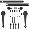 System drzwi przesuwnych 200 cm barn door, prowadnica z ozdobnymi okuciami do 100 kg czarny