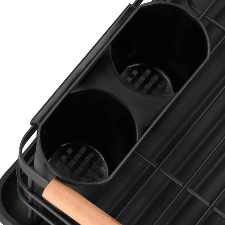 Ociekacz do naczyń 42x31x14 cm metalowa suszarka z tacką czarno-brązowa