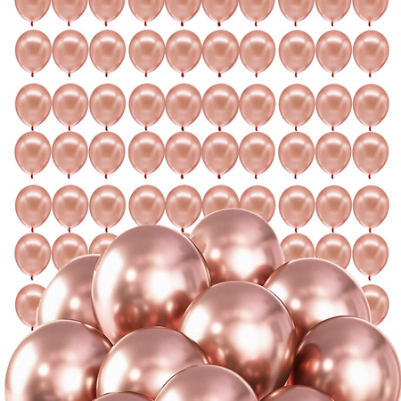 Balony 100 szt. urodzinowe, na wieczór panieński, wesele rose gold