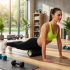 Roller fitness do masażu ciała, masażer piankowy wałek średnio twardy, czarny